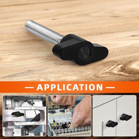 1/4-20 × 1/2 بوصة Z نوع مقبض الإبهام براغي رأس بلاستيكية مقبض ميكانيكي مسامير على شكل حرف T مقابض قابلة للتعديل من الفولاذ الكربوني، 5 قطع in Kuwait