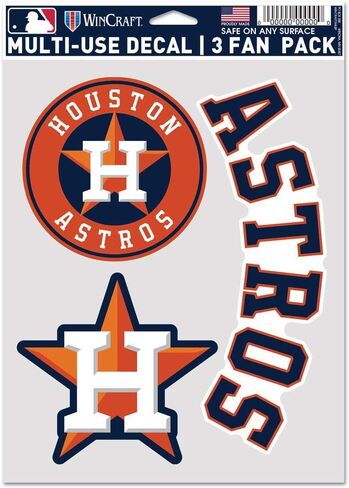 ملصق Wincraft MLB Houston Astros متعدد الاستخدامات، 3 عبوات، ألوان الفريق، مقاس واحد in Saudi Arabia