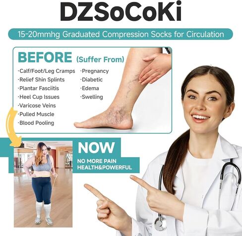 Wide Calf Compression Socks Women Men Plus Size 15-20mmhg Extra Large Compression Sock for Nurse Pregnancy Travel in Saudi Arabia