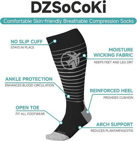 Wide Calf Compression Socks Women Men Plus Size 15-20mmhg Extra Large Compression Sock for Nurse Pregnancy Travel in Saudi Arabia