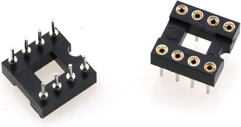 IC Socket TAODAN 10pcs 2.54 mm Pitch 8 Pins Round Hole Soldering DIP IC Socket Adaptor, Black in Saudi Arabia