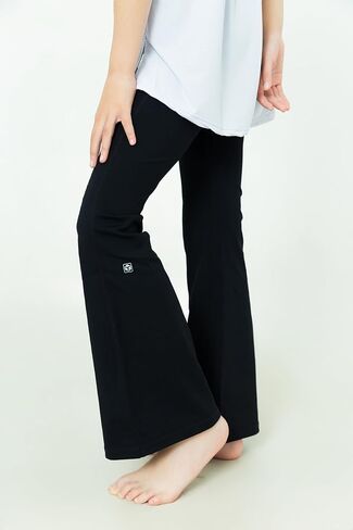 Girls' High Waisted Flare Leggings with Pockets: Soft, Stretchy Yoga Bootcut Pants for Girls, Dance and Workouts in Saudi Arabia