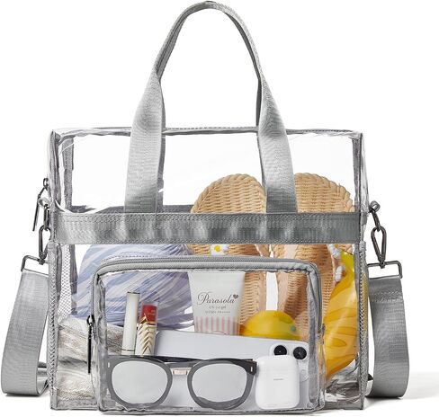 Clear Bag For Stadium Events 12×6×12 Crossbody Beach Lunch Tote Transparent Bag Purse Stadium Approved For Women Men in Saudi Arabia