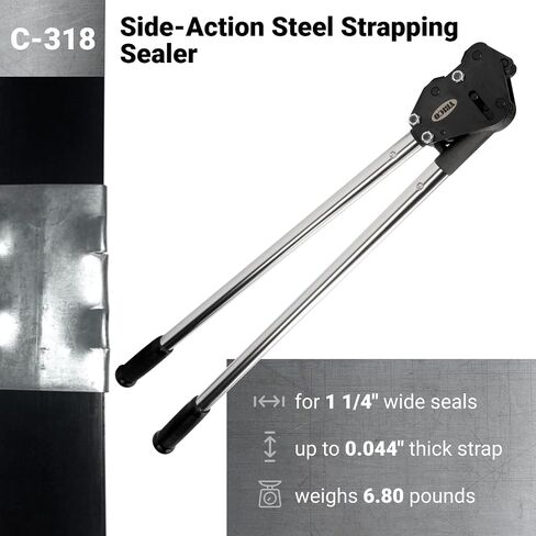 IDL Packaging C-318 Double-Notched Side-Action Sealer/Crimper for 1 1/4" Steel Strapping – Hard and Durable Steel Construction – Professional Gear with High-Strength Sealing Action in Saudi Arabia