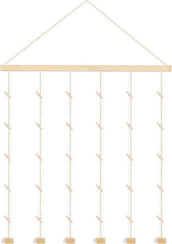 حوامل صور خشبية معلقة لعرض الصور مع 30 مشبكًا، إطارات مجمعة للصور للجدار، مناسبة للمنزل والمكتب وغرفة النوم وغرفة النوم in Kuwait