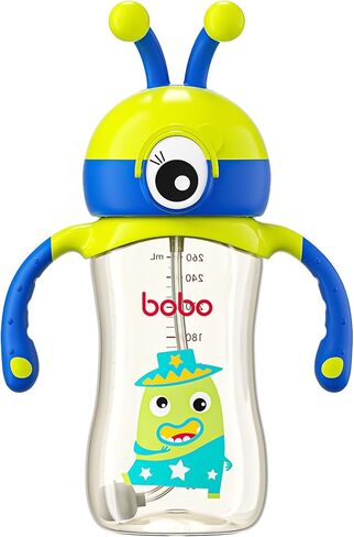 Kids Water Bottle for School, 8.8oz Reusable Kids Cup with Straw, Leak Proof Portable Water Bottle for Girls & Boys, PPSU Kids School Water Bottles, BPA-free (Blue+Green, 2 Pack) in Saudi Arabia