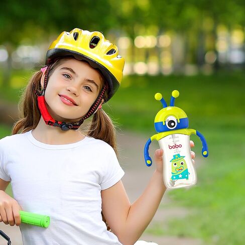 Kids Water Bottle for School, 8.8oz Reusable Kids Cup with Straw, Leak Proof Portable Water Bottle for Girls & Boys, PPSU Kids School Water Bottles, BPA-free (Blue+Green, 2 Pack) in Saudi Arabia