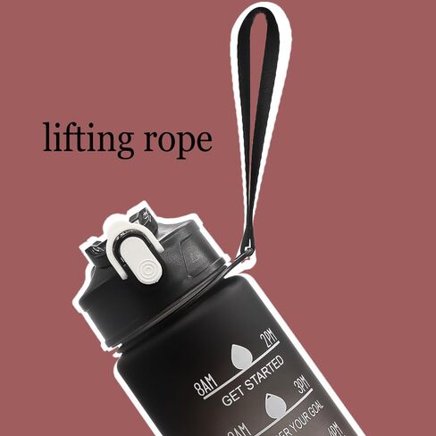 26oz Sport Water Bottle with Straw, Sports Bottle Cups with Handle rope,for Running, Cycling, Hiking, Camping, Traveling, Black Red in Saudi Arabia