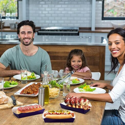 200 Pack Paper Hot Dog Trays, 2 lb Heavy Duty Paper Food Boats, Grease Resistant Hot Dog Holder Disposable Serving Trays for Birthday Fairs Festivals Party Decorations Supplies 7 x 3.3 Inch in Kuwait