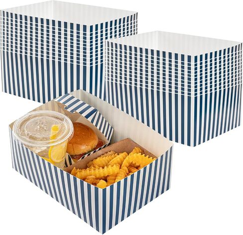 صواني برجر Restaurantware Bio Tek مقاس 8.4 × 6.1 × 3.5 بوصة، 100 صينية طعام ورقية للاستعمال مرة واحدة - صواني وجبات خفيفة من الورق الوردي والأبيض القوي المستدام للوجبات والوجبات الخفيفة والسلع المخبوزة in Kuwait