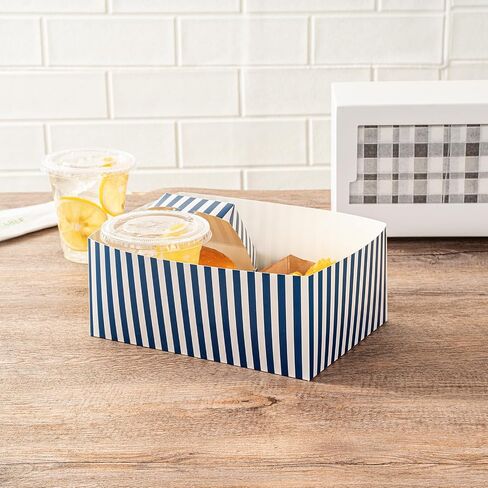 صواني برجر Restaurantware Bio Tek مقاس 8.4 × 6.1 × 3.5 بوصة، 100 صينية طعام ورقية للاستعمال مرة واحدة - صواني وجبات خفيفة من الورق الوردي والأبيض القوي المستدام للوجبات والوجبات الخفيفة والسلع المخبوزة in Kuwait