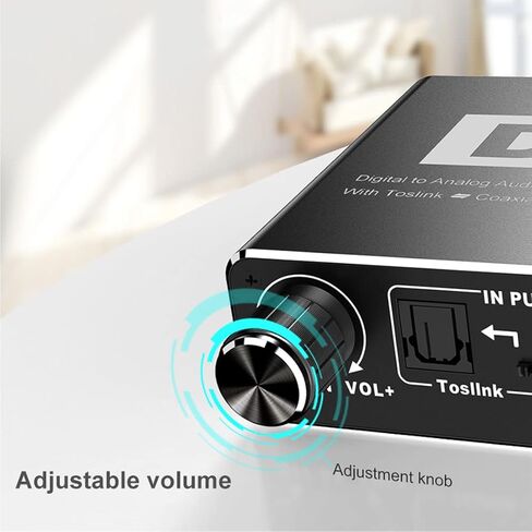 192kHz Digital to Analog Audio Converter with Volume Adjustable, Convert Coaxial/Optical Signal for PS4, Xbox, Blu-ray player to Output on RCA L/R, 3.5mm Audio Headphone Speaker in Kuwait