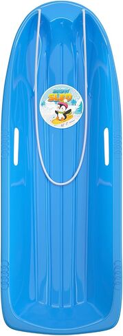 AGPTEK 47 بوصة متينة للانحدار Sprinter Toboggan Snow Sled للبنين والبنات والبالغين مع مقابض مدمجة وحبل سحب (أزرق) in Saudi Arabia
