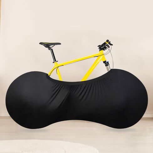 Stretchy Bike Wheel Cover Indoor Anti Dust High Elastic Bicycle Wheel Bag Mountain Bike Anti-dust High Elastic Outdoor Indoor Washable Bicycle Protection Storage Bag 59 inch Length (Black) in Saudi Arabia