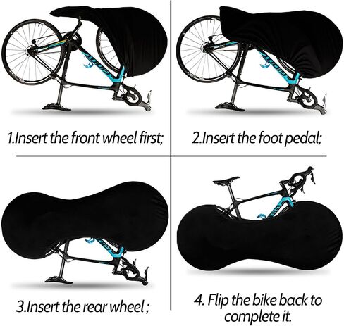 Stretchy Bike Wheel Cover Indoor Anti Dust High Elastic Bicycle Wheel Bag Mountain Bike Anti-dust High Elastic Outdoor Indoor Washable Bicycle Protection Storage Bag 59 inch Length (Black) in Saudi Arabia