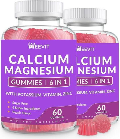 Sugar Free Calcium Gummies Supplement 600mg, Calcium Magnesium Zinc Gummies with Vitamin D3, Potassium, High Absorption Calcium Gummy for Bone, Teeth & Muscle in Saudi Arabia