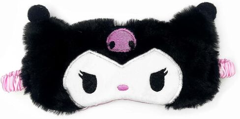 Kawaii Cartoon Sleep Eye Mask, Cute Plush Blackout Sleeping Mask Eye Cover for Kids Teens Girls Women (Kuro) in Saudi Arabia