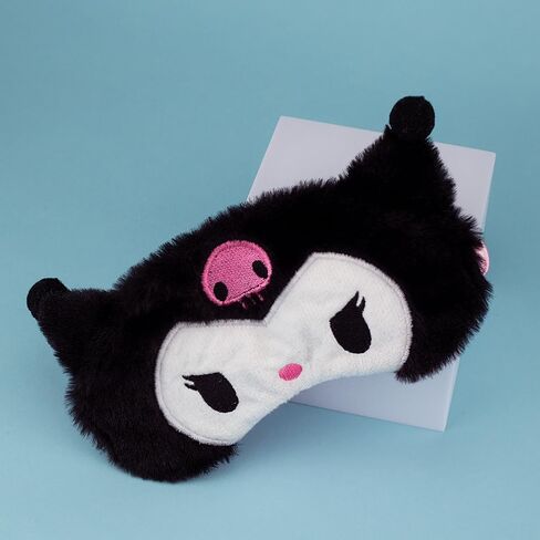 Kawaii Cartoon Sleep Eye Mask, Cute Plush Blackout Sleeping Mask Eye Cover for Kids Teens Girls Women (Kuro) in Saudi Arabia