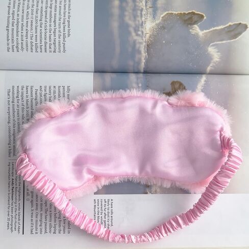 Kawaii Cartoon Sleep Eye Mask, Cute Plush Blackout Sleeping Mask Eye Cover for Kids Teens Girls Women (Kuro) in Saudi Arabia