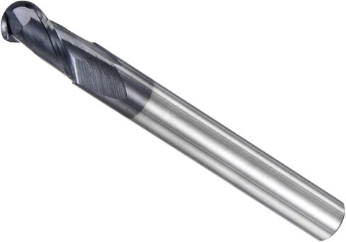 Ball Nose End Mill, 3mm Radius 6mm Shank 75mm Length, AlTiN Coated P05 Carbide 2 Flutes Milling Cutter CNC Router Bit - (Applications: for Stainless Steel Hardened Steel) in Kuwait
