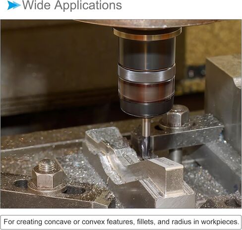 Ball Nose End Mill, 3mm Radius 6mm Shank 75mm Length, AlTiN Coated P05 Carbide 2 Flutes Milling Cutter CNC Router Bit - (Applications: for Stainless Steel Hardened Steel) in Kuwait