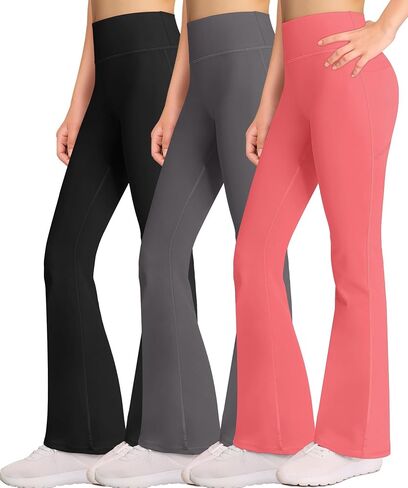 Kid Girl Yoga Pants with Pockets for Athleic Dance (3 Pack) in Saudi Arabia