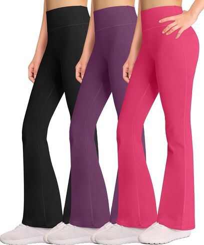 Kid Girl Yoga Pants with Pockets for Athleic Dance (3 Pack) in Saudi Arabia