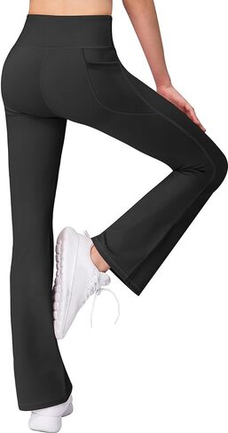Kid Girl Cross Waist Flare Yoga Pants for Athleic Dance (3 Pack) in Saudi Arabia