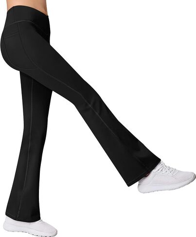 Kid Girl Cross Waist Flare Yoga Pants for Athleic Dance (3 Pack) in Saudi Arabia
