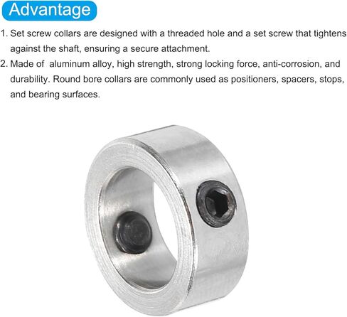 MECCANIXITY طوق عمود 1/2 بوصة طوق تثبيت من سبائك الألومنيوم مع مسامير M4 ومفتاح ربط لأجزاء CNC وأدوات الآلات وعربة اليد وجرار العشب مجموعة واحدة فضية in Kuwait