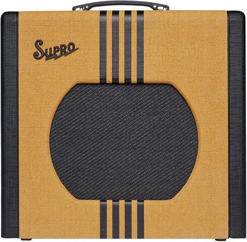 Supro Delta King 12 بوصة 1822RTB 15 وات 12AX7 جميع الأنابيب Preamp Combo Amp 1x12 تويد مع مضخم خطوط سوداء مع كابل Tonebird MXR وحزمة مفتاح القدم SFS2 in Kuwait