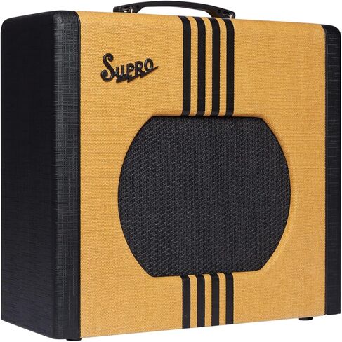 Supro Delta King 12 بوصة 1822RTB 15 وات 12AX7 جميع الأنابيب Preamp Combo Amp 1x12 تويد مع مضخم خطوط سوداء مع كابل Tonebird MXR وحزمة مفتاح القدم SFS2 in Kuwait