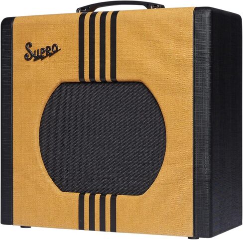 Supro Delta King 12 بوصة 1822RTB 15 وات 12AX7 جميع الأنابيب Preamp Combo Amp 1x12 تويد مع مضخم خطوط سوداء مع كابل Tonebird MXR وحزمة مفتاح القدم SFS2 in Kuwait