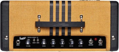 Supro Delta King 12 بوصة 1822RTB 15 وات 12AX7 جميع الأنابيب Preamp Combo Amp 1x12 تويد مع مضخم خطوط سوداء مع كابل Tonebird MXR وحزمة مفتاح القدم SFS2 in Kuwait