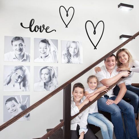 Hotop Love Wall Decor 3 Pieces Love Heart Wall Decor Set Black Love Word Art Metal Rustic Decor Heart Shaped Metal Wall Ornaments Hanging Letter Sign Metal Love Heart Wall Art for Bedroom Living Room in Saudi Arabia
