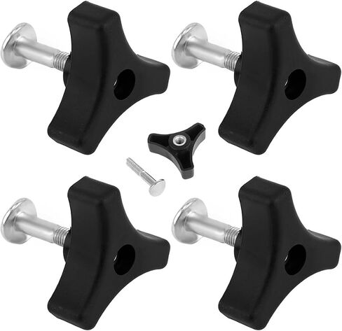 2 Pcs Lawn Mower Handle Bolts and Knob, Triangle Handle Knob Nut Screw Bolt Lawnmower Handle Wing Nut Universal Fixing Nut Replacement Parts for Honda & Most Lawn Mower Machine Accessories Supplies in Saudi Arabia
