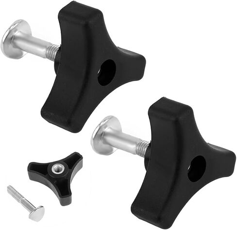 2 Pcs Lawn Mower Handle Bolts and Knob, Triangle Handle Knob Nut Screw Bolt Lawnmower Handle Wing Nut Universal Fixing Nut Replacement Parts for Honda & Most Lawn Mower Machine Accessories Supplies in Saudi Arabia