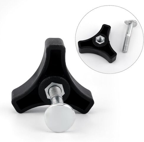 2 Pcs Lawn Mower Handle Bolts and Knob, Triangle Handle Knob Nut Screw Bolt Lawnmower Handle Wing Nut Universal Fixing Nut Replacement Parts for Honda & Most Lawn Mower Machine Accessories Supplies in Saudi Arabia