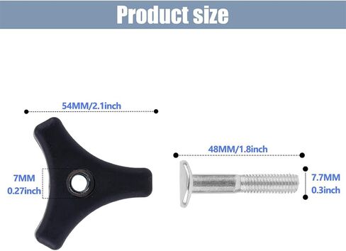 2 Pcs Lawn Mower Handle Bolts and Knob, Triangle Handle Knob Nut Screw Bolt Lawnmower Handle Wing Nut Universal Fixing Nut Replacement Parts for Honda & Most Lawn Mower Machine Accessories Supplies in Saudi Arabia