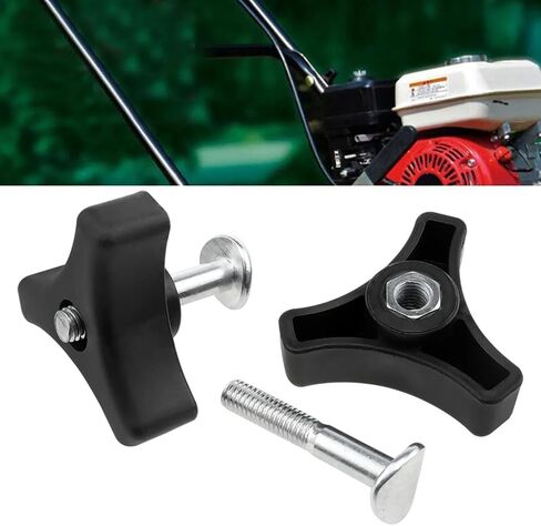 2 Pcs Lawn Mower Handle Bolts and Knob, Triangle Handle Knob Nut Screw Bolt Lawnmower Handle Wing Nut Universal Fixing Nut Replacement Parts for Honda & Most Lawn Mower Machine Accessories Supplies in Saudi Arabia