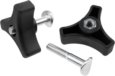 2 Pcs Lawn Mower Handle Bolts and Knob, Triangle Handle Knob Nut Screw Bolt Lawnmower Handle Wing Nut Universal Fixing Nut Replacement Parts for Honda & Most Lawn Mower Machine Accessories Supplies in Saudi Arabia