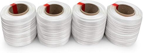 IDL Packaging 3/4" x 250' Mini Woven Cord Strapping Roll of 6" x 3" Core Size, 2425 lbs Break Strength, White (Pack of 8) - Poly Cord Strapping with Re-Tightening Option in Saudi Arabia
