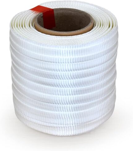 IDL Packaging 3/4" x 250' Mini Woven Cord Strapping Roll of 6" x 3" Core Size, 2425 lbs Break Strength, White (Pack of 8) - Poly Cord Strapping with Re-Tightening Option in Saudi Arabia
