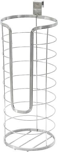 Splash Home Tank Free Standing Toilet Paper Roll Holder Metal Free Bathroom Tissue Storage Organizer for Bathroom and Kitchen, Holds 3 Rolls, Chrome in Kuwait