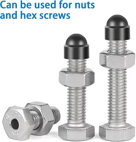 30Pcs Bolt Nut Protective Cap, Hexagonal Screw Cap Decorative Cover Black Dome Plastic Bolt Caps M6/M8 Fitting Caps for Protecting Hexagon Screws Bolts Hardware Accessories(M8x13mm) in Saudi Arabia