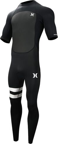 بدلة غطس للرجال من Hurley - Fusion 202 2/2MM بأكمام قصيرة للرجال - UPF 50+ بدلة ربيعية من النيوبرين المطاطي مع سحاب خلفي in Saudi Arabia