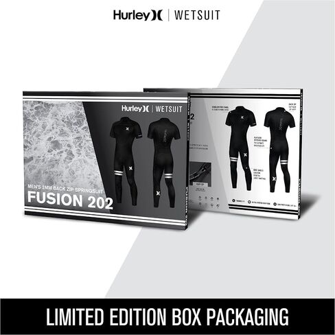 بدلة غطس للرجال من Hurley - Fusion 202 2/2MM بأكمام قصيرة للرجال - UPF 50+ بدلة ربيعية من النيوبرين المطاطي مع سحاب خلفي in Saudi Arabia