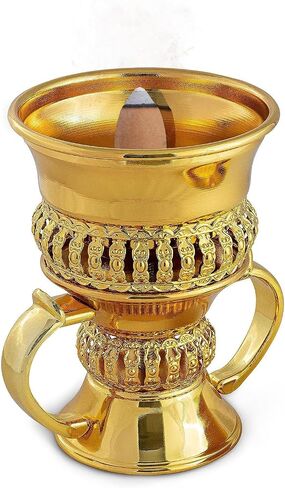 AM Bakhoor Incense Resin Burner- Frankincense Charcoal Burner | Bukhoor Kit | Oud Myrrh Censer with Ashtray and Tong | Quemador De Incienso | difusor de incienso | Ideal for Yoga, Spa and Aromatherapy in Saudi Arabia