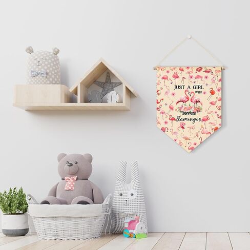 Hanging Pennant Flag, Canvas Hanging Flag, Frogs Theme Wall Hanging Sign, Frogs Decoration Gift for Girls, Just a Girl Who Loves Frogs Hanging Decor Flag in Saudi Arabia