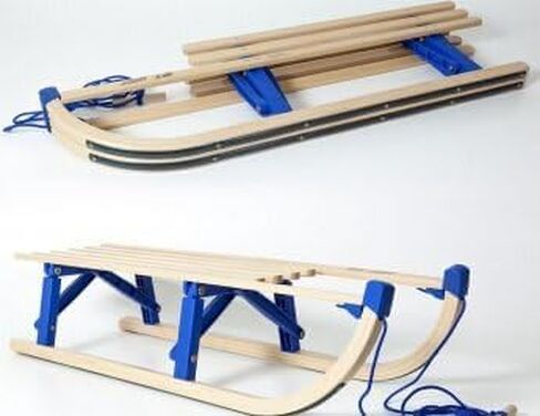 Wooden Folding Sledge – Authentic Design – Choice of Size, with or without Backrest – Renew with your childhood in Saudi Arabia
